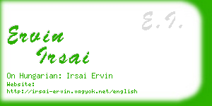 ervin irsai business card